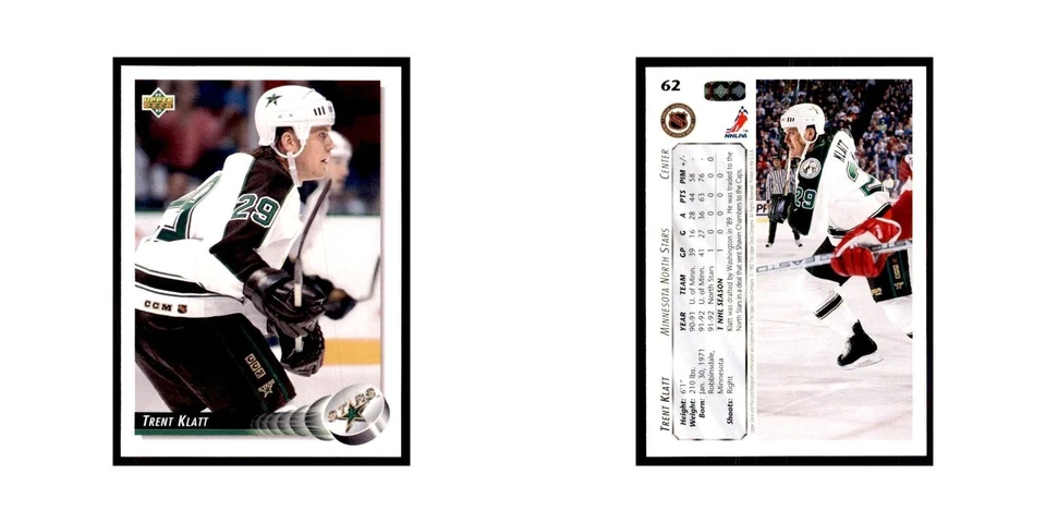 1992 Upper Deck Trent Klatt Hockey Cards #62 - Image 3 of 3