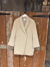 Club Monaco Fur Jacket Coat Cream Beige Women's Size Xs Pockets