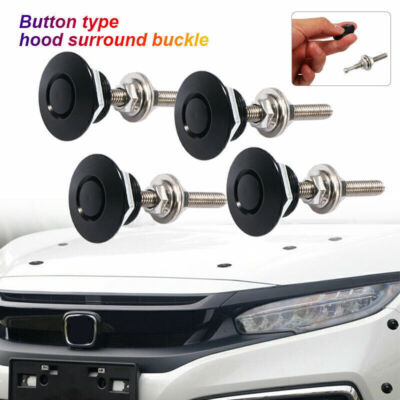 4x Auto Schnellverschluss Stoßstange Latch Push Button Motorhaube Pin Lock Clip