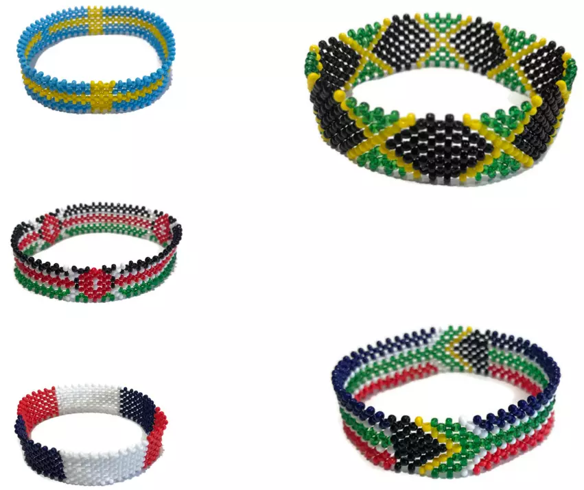 National Country Flag Beaded Bracelets Unisex Bangle Band 25 Countries