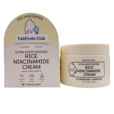Korean Bonnyhill Rice Niacinamide Face Cream 3.38oz Illuminating Hydrating