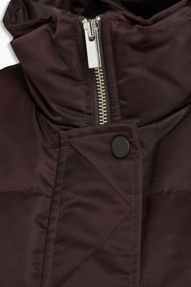 Theory Medium Large Oversized Puffer Jacket Mink Brown Down Quilted Coat $595 - Image 3 of 4