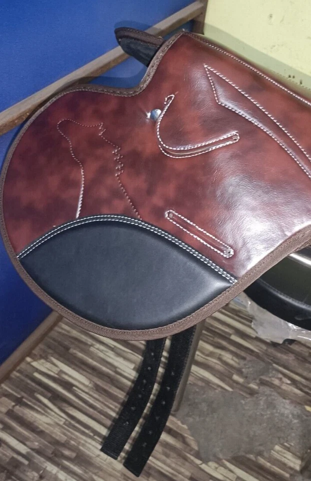 Sillín de ejercicio de carreras marrón ligero con estribo - Horse Tack todos los tamaños Foto 3 de 4