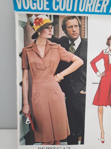 Vestido Vintage Vogue Couturier Design Pertegaz ~ Talla 10 ~ Misses Hasta la Media Rodilla - Imagen 3 de 9