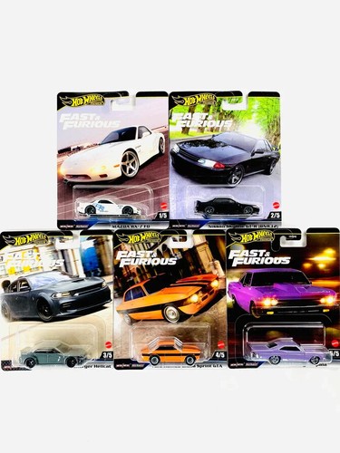 Juego completo 1:64 Hot Wheels Fast & Furious, Alfa Romeo, Nissan, Mazda, Dodge
