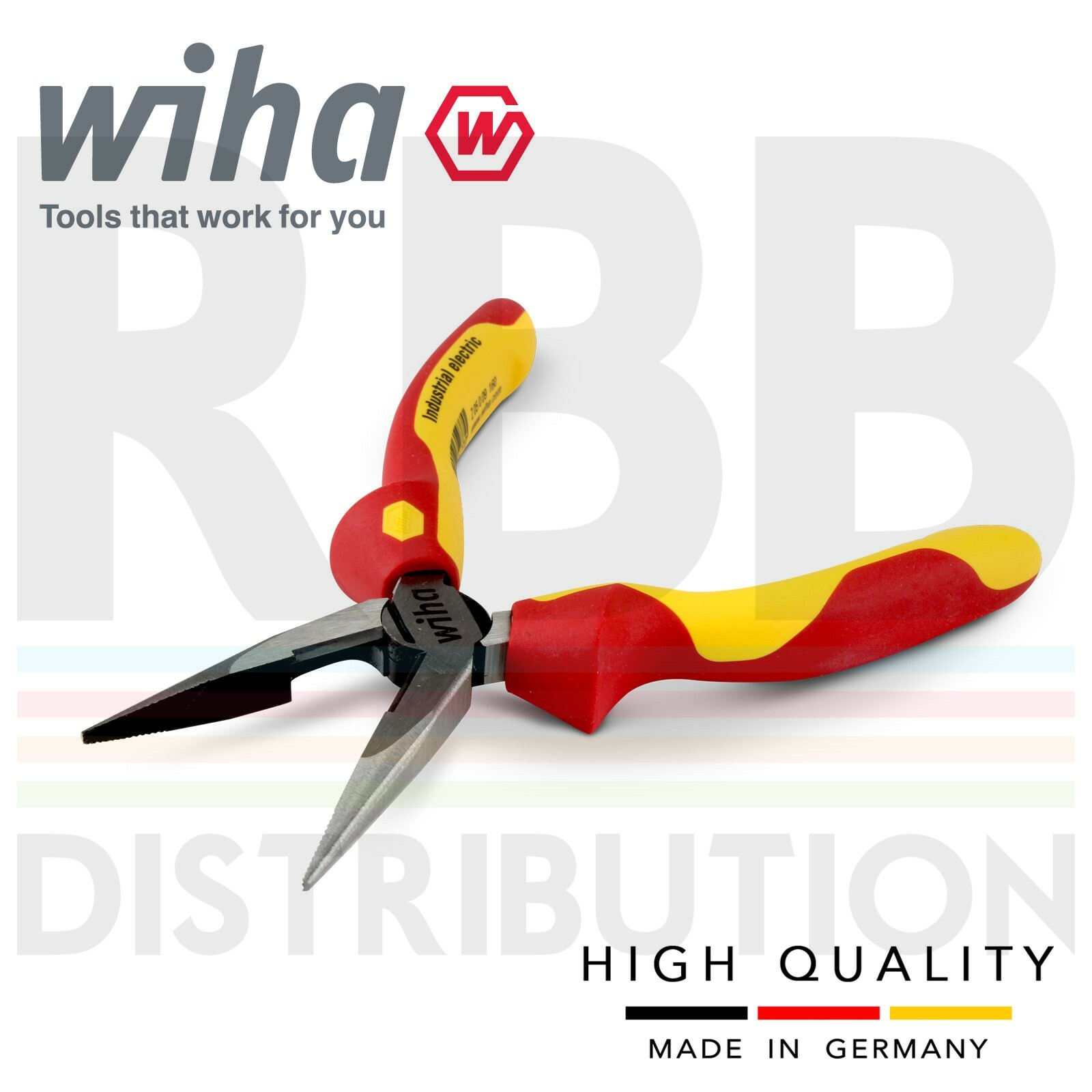 Wiha Ago Naso Pinze 160mm Lungo 1000v VDE Elettrico Con Taglio Bordo 35477