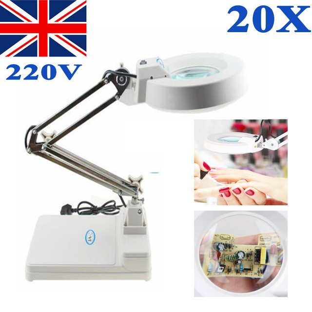 20x Desk Magnifier Magnifying Lamp Light FR Skincare Beauty Nail