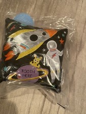 New Floss Rock Blue Space Theme Blast Off Tooth Fairy Pillow. Super Cute. BNIB