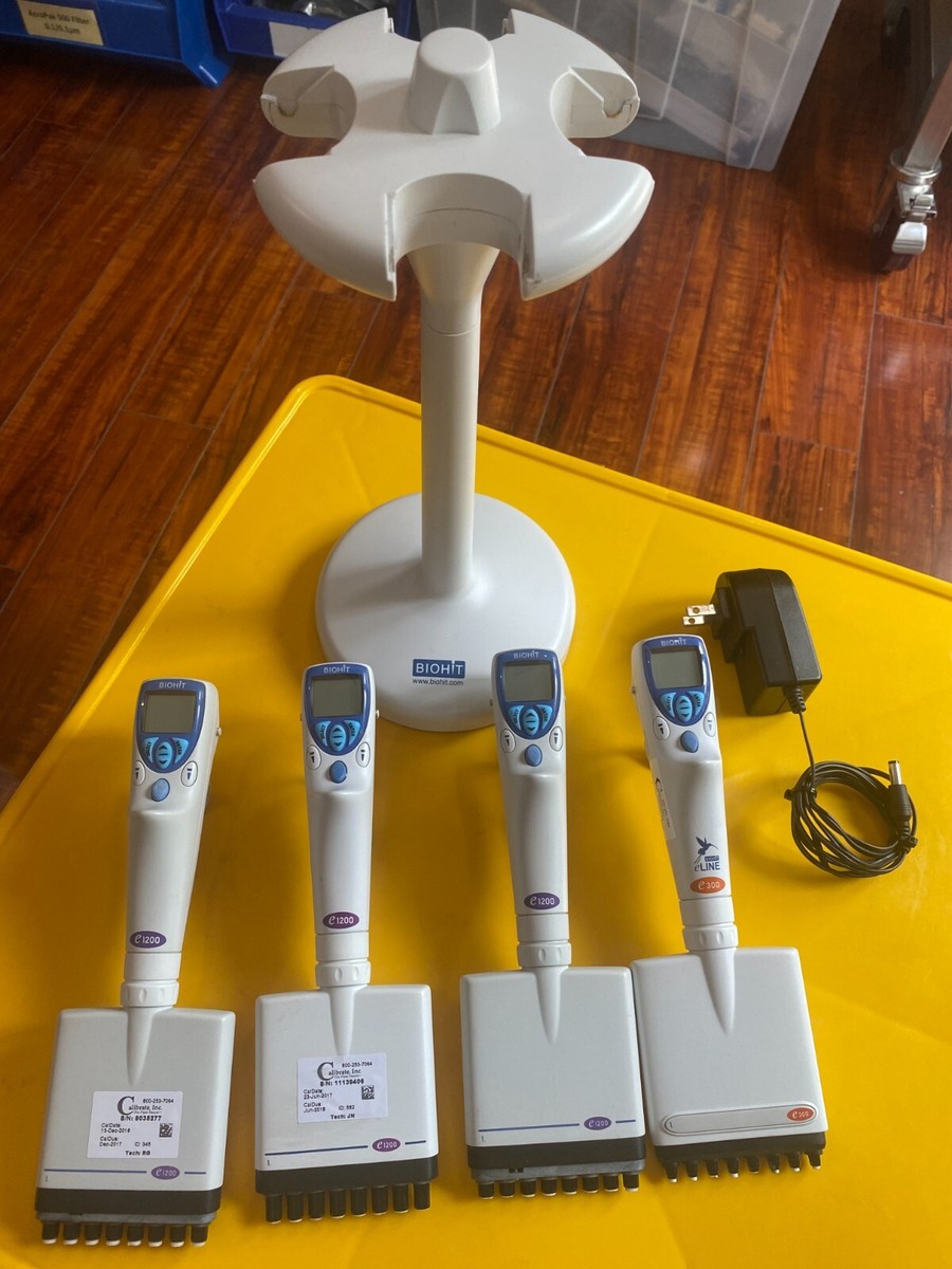 バイオヒット社製 1200uL 8ch電動ピペット eLINE BioHit eLINE® 8-Channel Electronic Pipettor, 50-1200µl (3) +