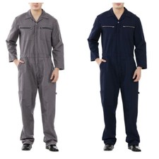 TOPTIE Men's Twill Action Back Coveralls Zipper Coverall Regular