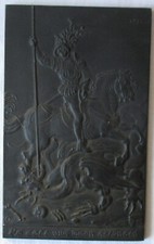 Lauchhammer Jahresplakette 1943 Es soll uns doch gelingen Heiliger Georg /125481