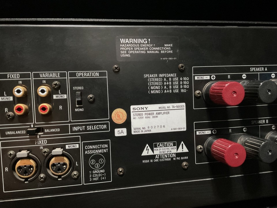 Sony TA-N80ES | Gave It A Good 's All In Mint Condit