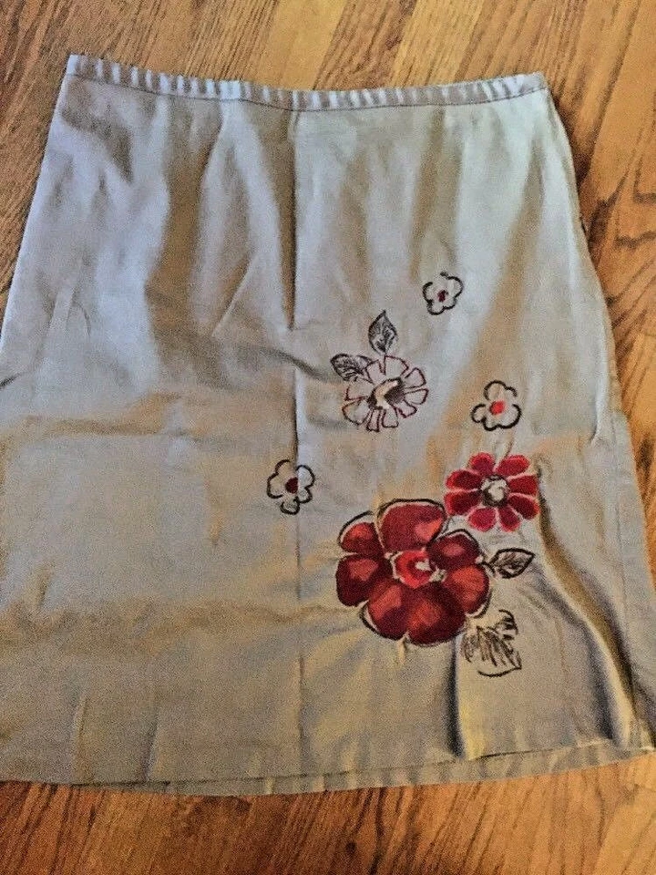 FALDA INFORMAL DE NEGOCIOS BORDADA FLORAL SIN PALABRAS PARA MUJER TALLA GRANDE 10 12 Foto 3 de 4