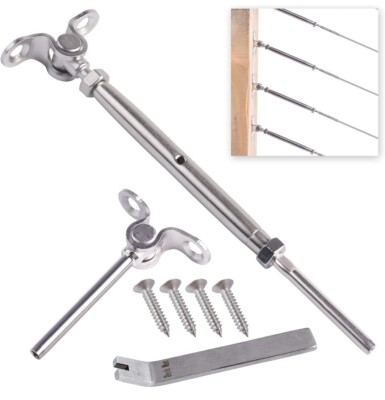 T316-Stainless Steel Adjustable Angle 1/8'' Cable Railing Kit/Hardware for...