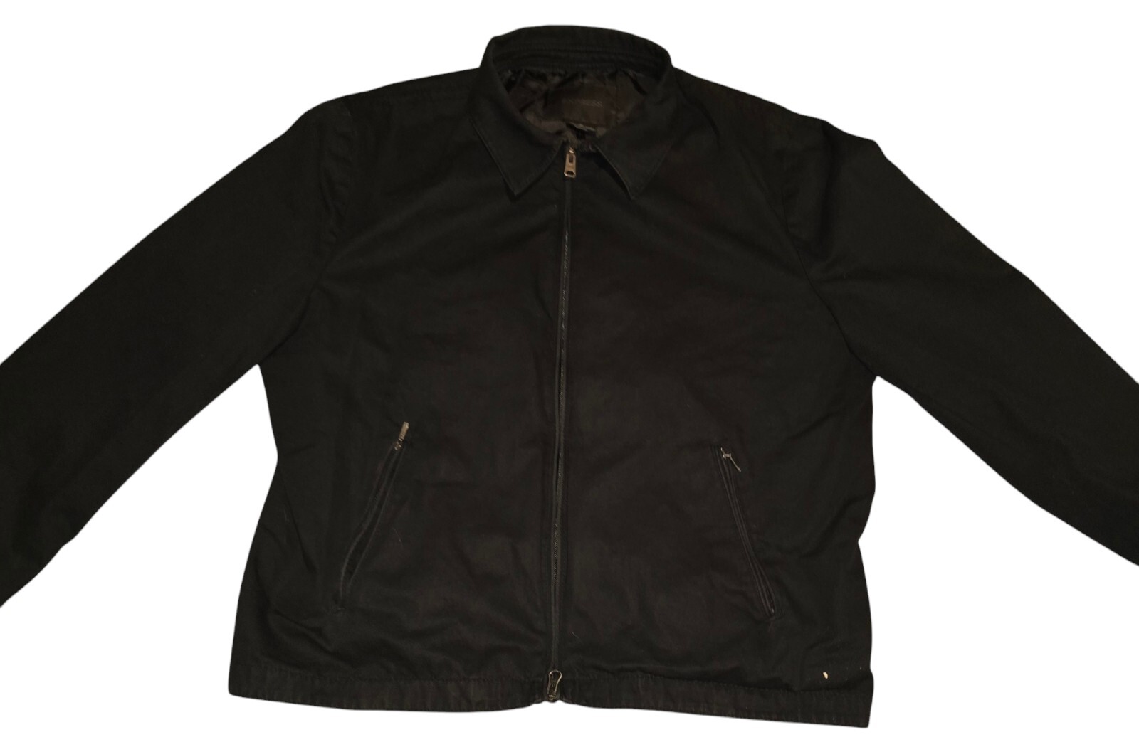 Men's Express Solid Zip Bomber Jacket, Size XL Bl… - image 8