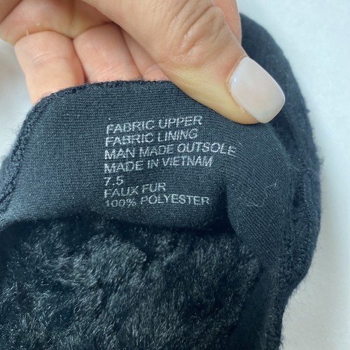 Women's Birdies Faux Fur Lined Starling Cable Knit Shoes Slippers Size 7.5 Black - Picture 5 of 5