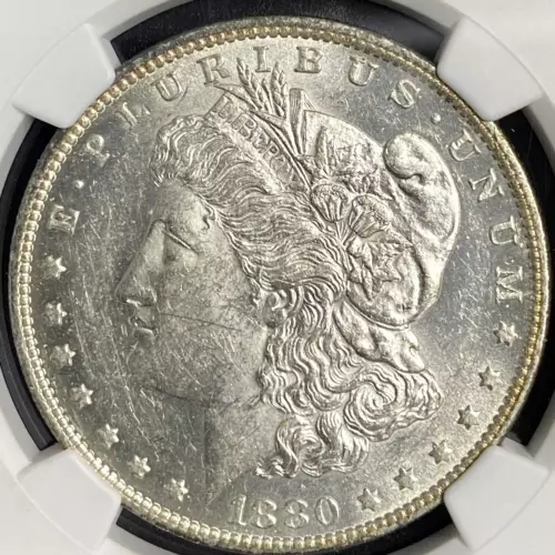 NGC AU-58 BRILLIANT! 1880-O MORGAN DOLLAR