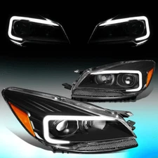 FOR 2013-2016 FORD ESCAPE LED DRL PROJECTOR HEADLIGHT HEADLAMPS BLACK/ AMBER
