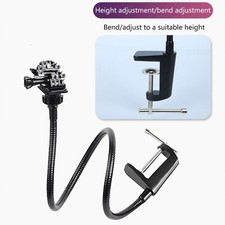 Webcam Stand Enhanced Desk Jaw Clamp with Flexible Gooseneck Stand for