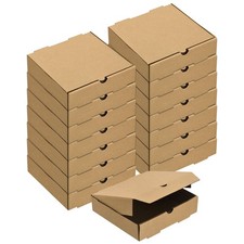 15pcs Pizza Box 9 x 9 Inch Cowhide Paper Square Mini Pizza Boxes Brown