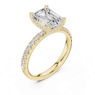 TCW 2.50 Ct Emerald Lab Grown Diamond Promise Wedding For Women Ring 925 Silver