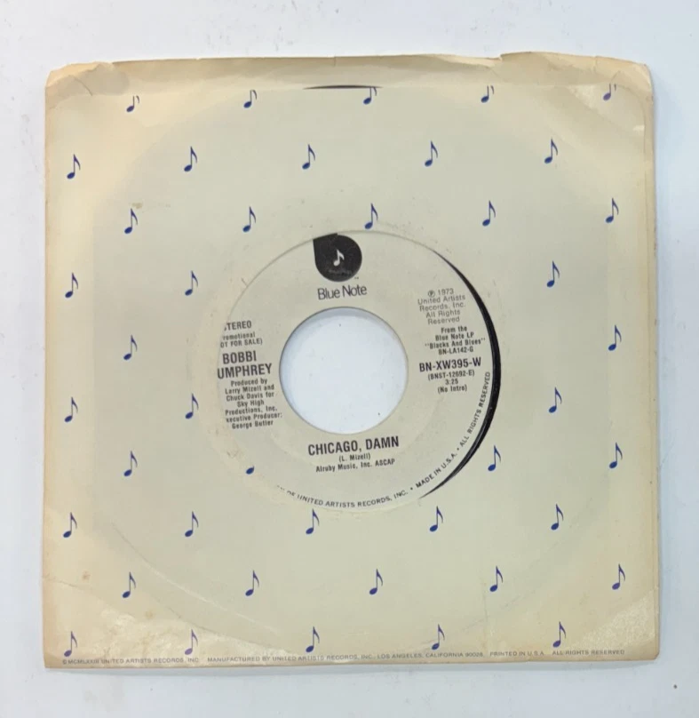 Bobbi Humphrey Blue Note DJ Only "Chicago, Dame" Mono/Stereo 45rpm 1974 - Image 2 of 2