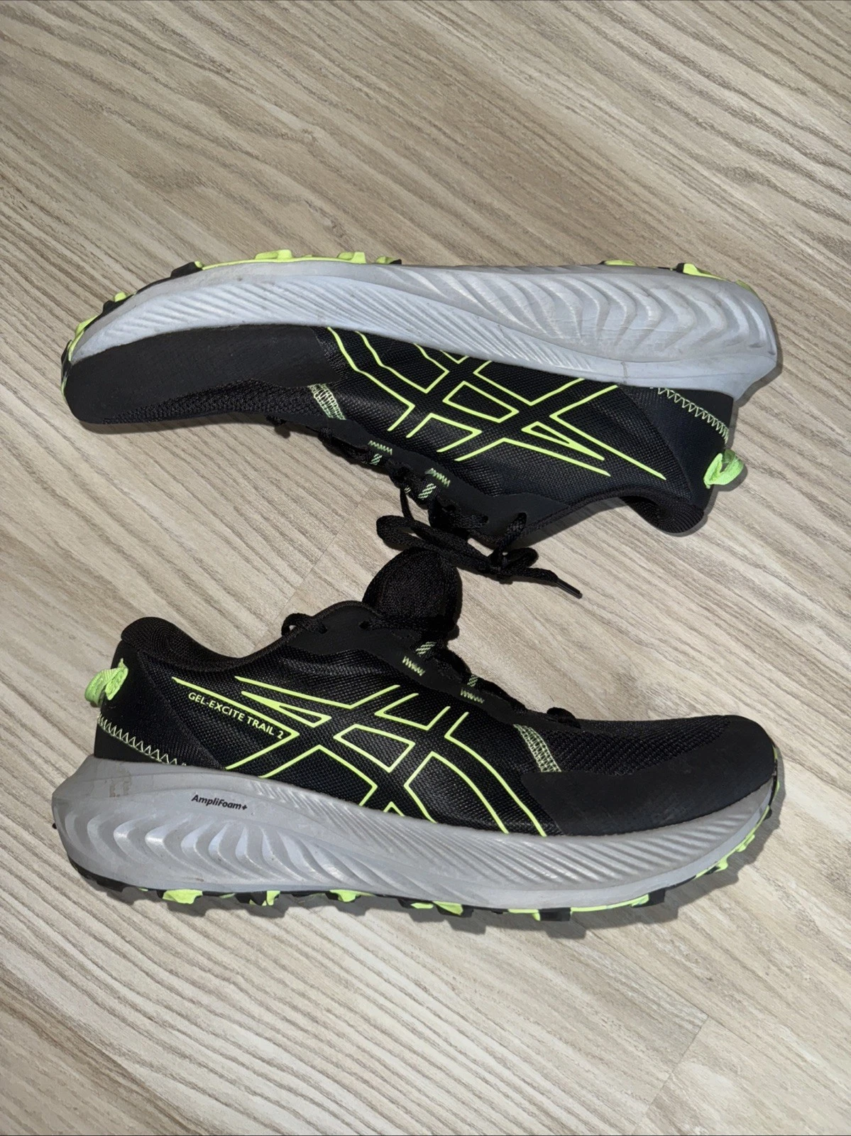 Scarpe da corsa uomo~Asics Gel Excite Ortholite nero verde grigio AmpliFoam taglia 10M