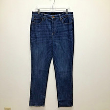 Talbots High Waist Straight Leg Jeans Womens Blue Denim Stretch Classic 10 NWT