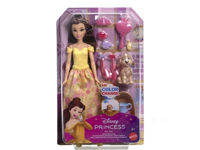 Disney Princess Puppe Belle  und Dog JFC42 Mattel Barbie Hündchen Farbwechsel