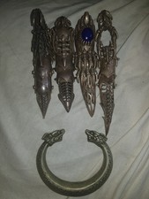 Gothic Full Finger Armor rings  Articulated Knuckle x4 womans dragon bangle