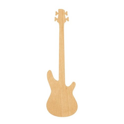 Bass Guitar Wood Cutout for Crafts, Unfinished Baltic Birch Craft Shape
