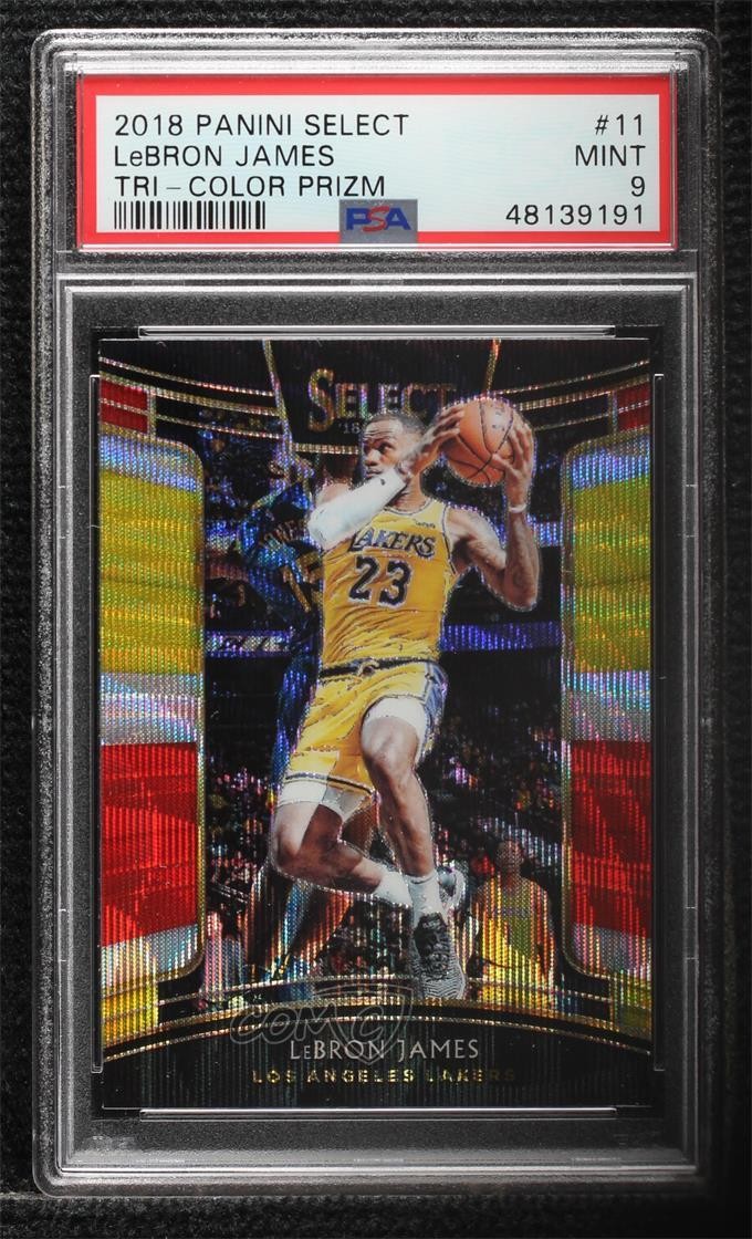 2018-19 Panini Select Concourse Tri-Color Prizm LeBron James #11 PSA 9 MINT 0f67