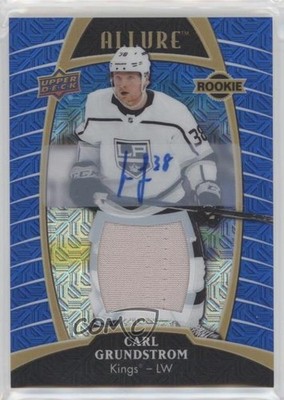 2019-20 Allure Rookies Blue Line Jersey 2/99 Carl Grundstrom Rookie Auto RC 06xl