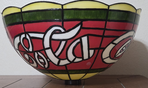 Coca Cola Tiffany Style Faux Stained Glass Standing Lamp Shade Acrylic Coke