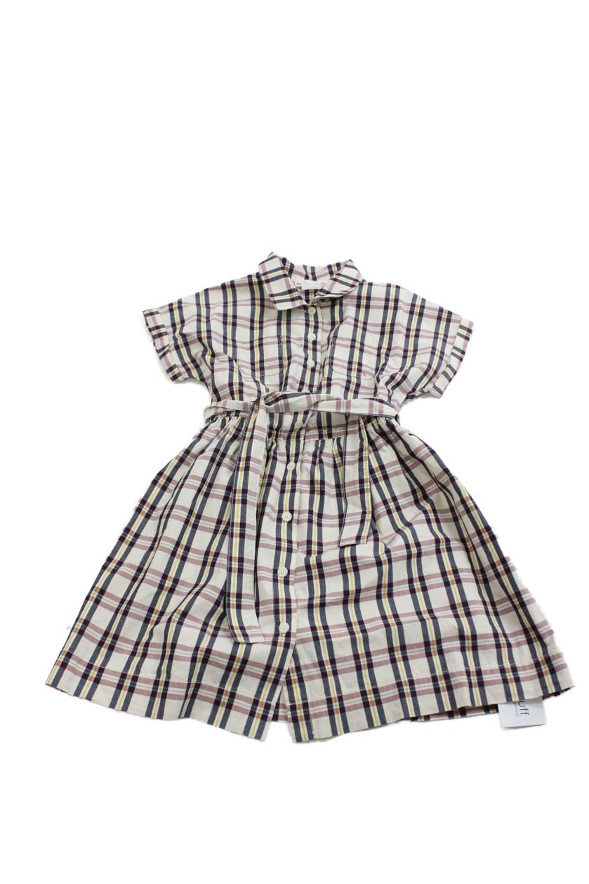 Bonpoint Childrens Girls Plaid Belted A Line Dress Multi Colored Size 8Free Shipping in US $100+ Orders | $6.95 Orders Below