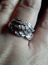 Affinity Diamonds Embracing Angel Wing Ring Sterling Silver Size 7