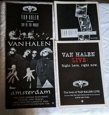 Vintage Van Halen Magazine Clippings Lot (4 Pcs) 1990s Right Here Right Now