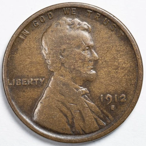 1912-S Lincoln Wheat Penny San Francisco Mint Fine (F)