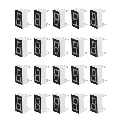 20pcs CommonCathode 10Pin 1 Bit 7 Segment 0.5 Red LED Display Digital Tube