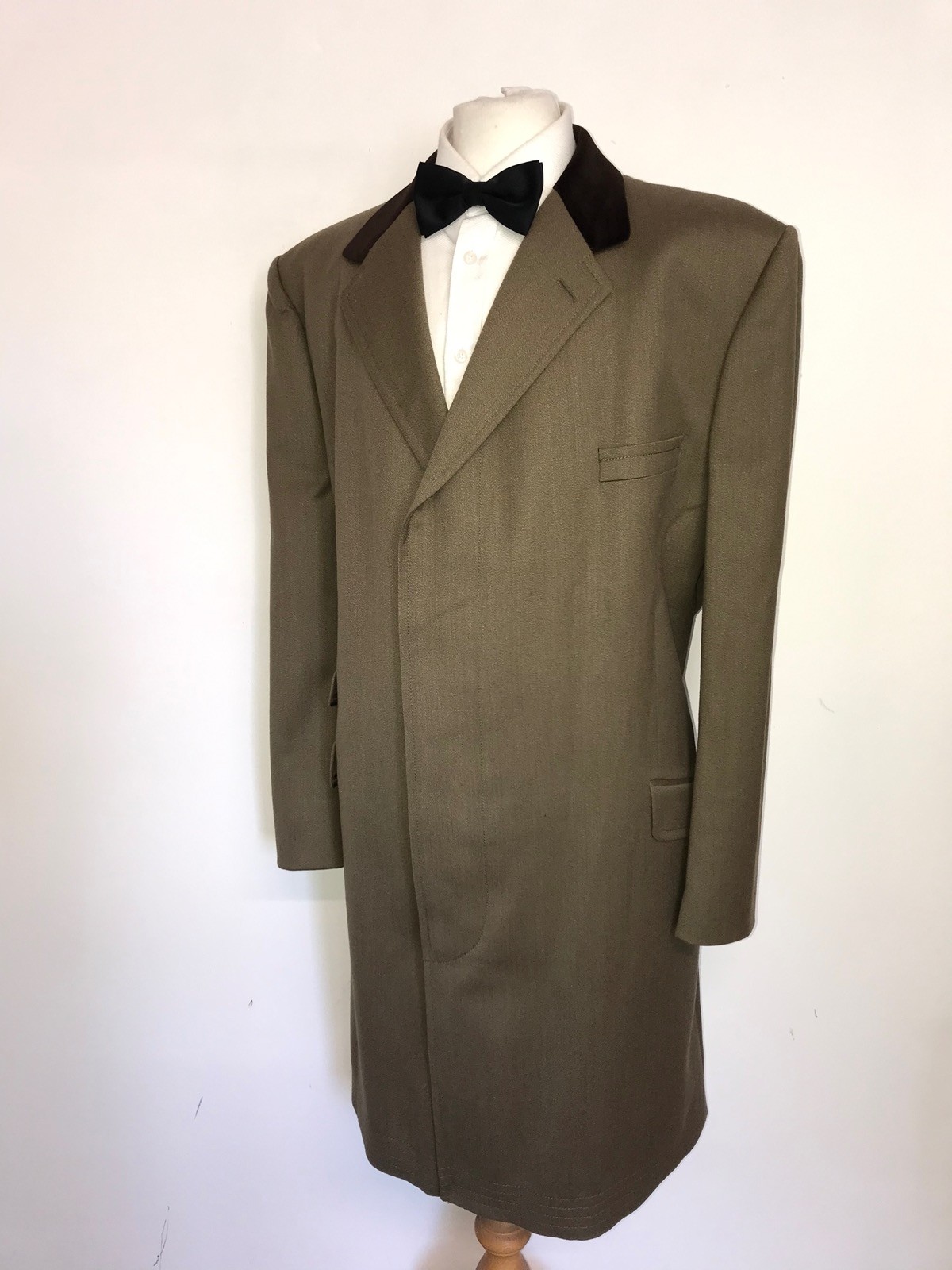 CHESTER BARRIE Savile Row -Mens Long BROWN COVERT WOOL COAT -UK 48 Reg -STUNNING image 5