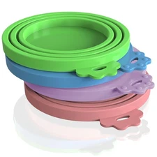 4 Pack Silicone Pet Food Can Lids for 3 Standard Size Cans for or Canned Goods