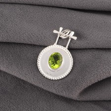 Valentines Sale Natural Peridot Daughter August Birthstone Pendant 925 Silver