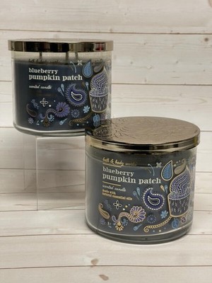 Bath & Body Works Blueberry Pumpkin Patch 3-Wick Candles x2