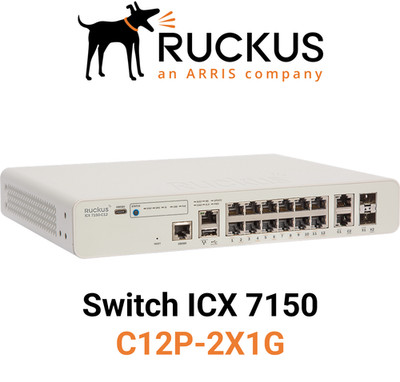 Ruckus ICX7150-C12P-2X10GR Compact Switch 12-Port PoE 2x10G SFP+ L3