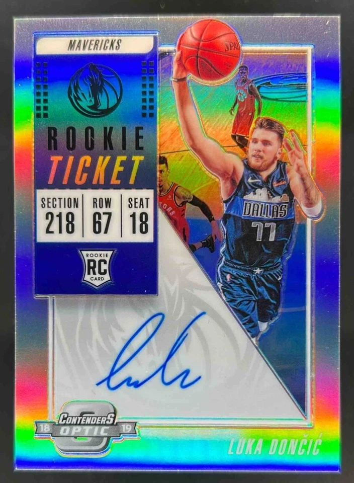 Boleto de novato Contenders Optic Luka Doncic 2018-19 RC automático #128 Mavericks