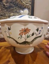 Sublime Et Énorme Soupière  En Faience De Gien Oiseau De Paradis