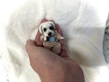 Polymer clay puppy dog artist doll,ooak,dollhouse,gift, collector 