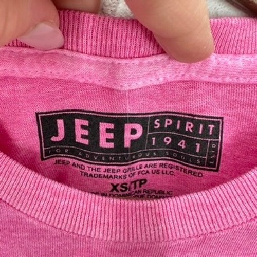 Jeep Wild & Free Grafik T-Shirt XS Rosa Kurzarm Tee Oberteil Neu mit Etikett Back to School - Bild 3 von 5
