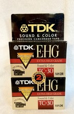 TDK-EHG TC-30 super avilyn tech CAMCORDER-NEW pack of 2