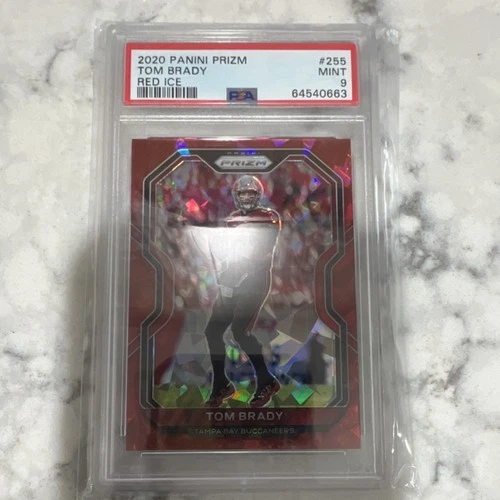Tom Brady 2020 Panini Prizm #255 Red Ice PSA 9 Tampa Bay Buccaneers